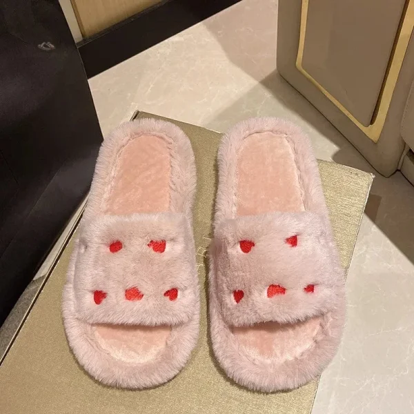 Mule ouverte pour femme, petits cœurs décoratifs