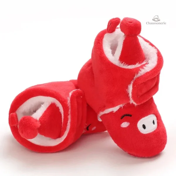 Chausson doux pour bébé à thème hivernal
