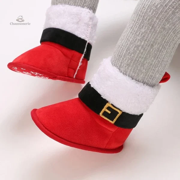 Chausson doux pour bébé avec thème de Noël