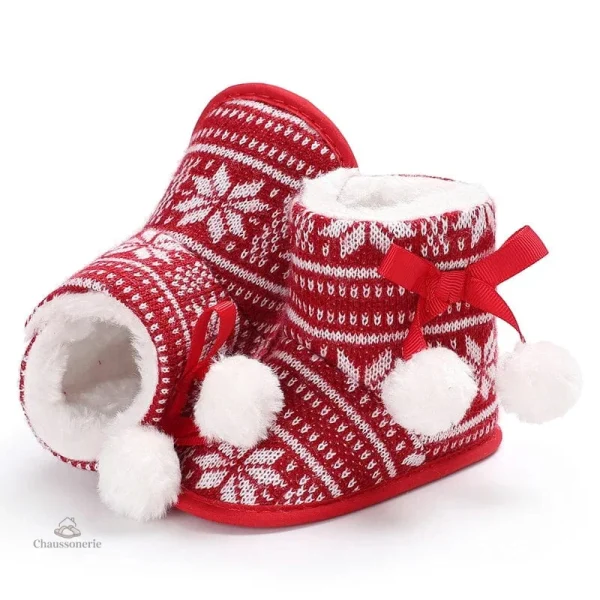 Chausson bébé en forme de père Noël