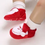 Chaussons Noël bébé en tissu doux