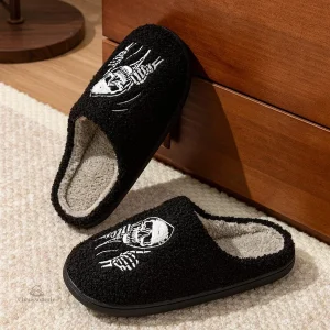 Chaussons originaux femme design squelette