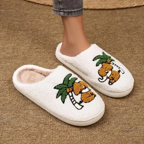 Chausson femme hiver modèle Pilou Pilou en motif cocotier
