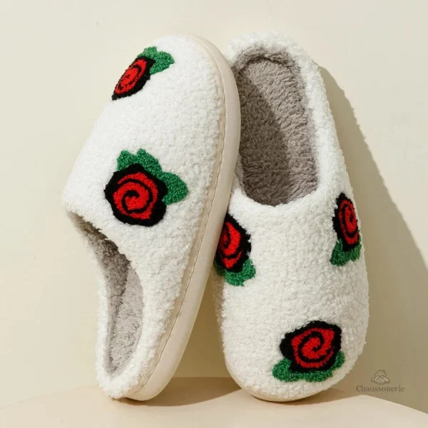 Chaussons originaux pour femme en blanc