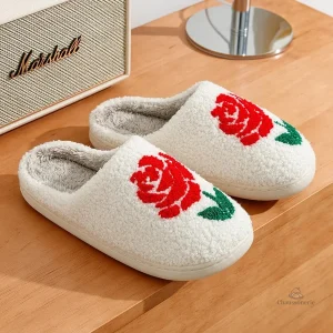 Chaussons d'hiver pour femme, style Pilou Pilou blanc