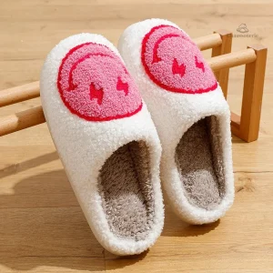 Chausson Rigolo Smiley rose pour femmes
