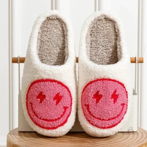 Chaussons originaux femme avec design Smiley