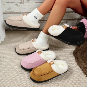 Chaussons fourrés confortables pour femme