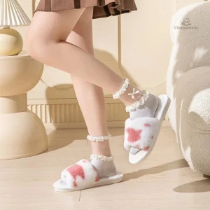 Chaussons originaux femme en forme de vache