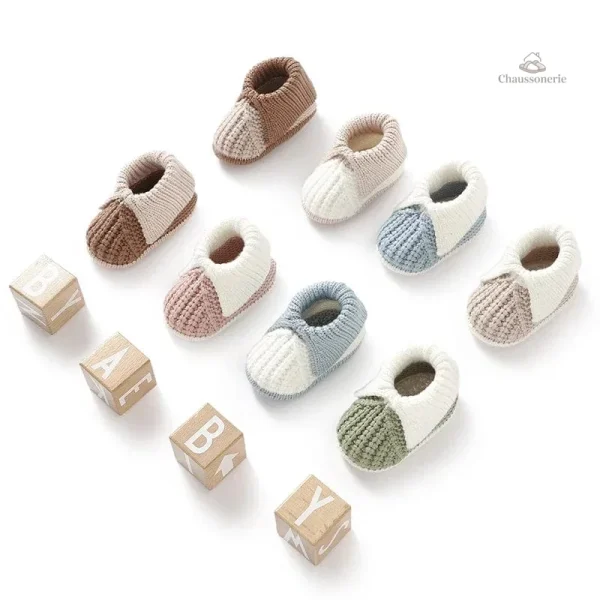 Chaussons souples en laine pour bébé