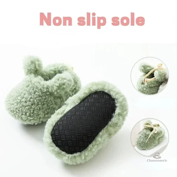 Chaussons pour bébé antidérapants en forme de lapin