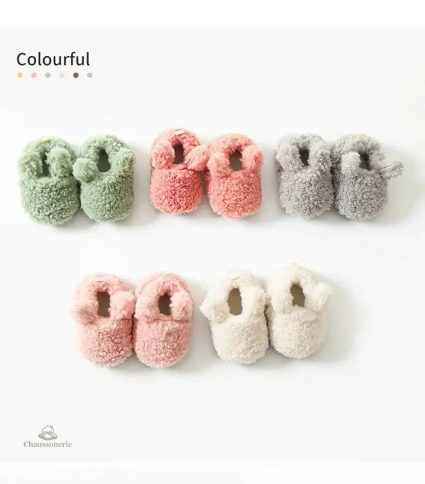 Chaussons bébé doux avec design lapin amusant