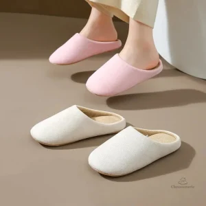 Chaussons confortables femme en hiver