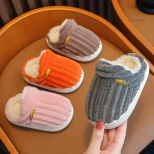 Chaussons fourrés pour garçon confortables et chauds