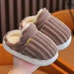 Chaussons garçonnets fourrés pour l'hiver, style décontracté