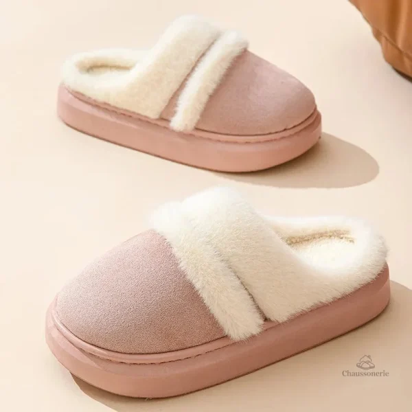 Chaussons Femme en Velours Doux et Chaud