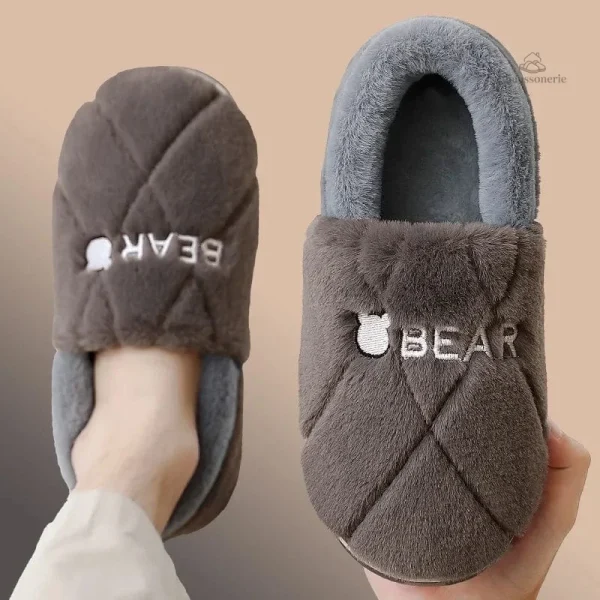 Chaussons homme, doux et chaleureux pour l'hiver