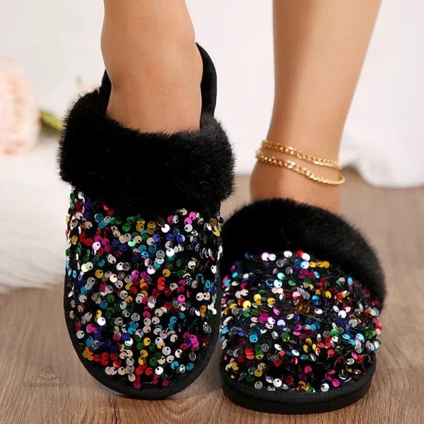 Mule pailletée, accessoire mode pour l'hiver