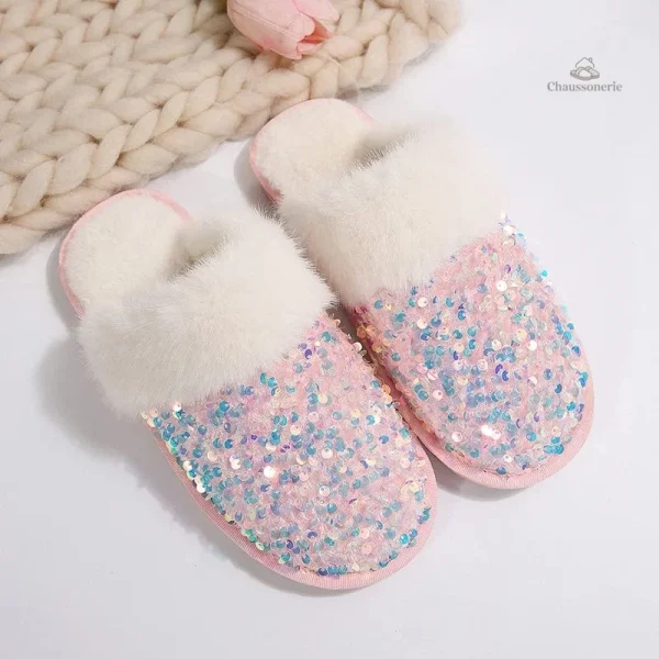 Mule femme, brillance et confort en hiver