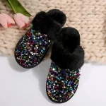 Mule femme paillettes confortable pour l'hiver - vue 2